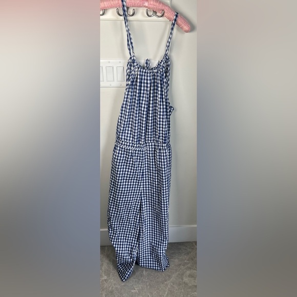 Égs by Élogues Blue Gingham Halter Cropped Jumpsuit Women's Size 1X - Picture 7 of 8
